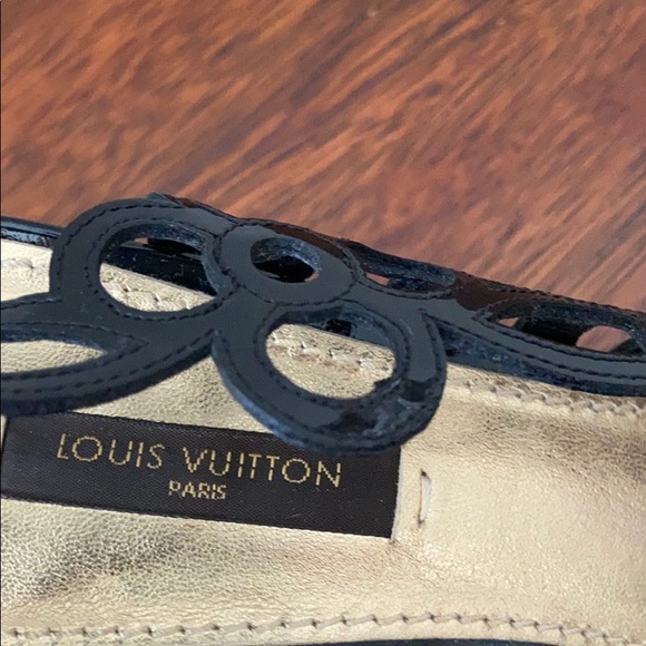 Louis Vuitton Open toe Black Patent Heels 38 - Picture 2 of 4